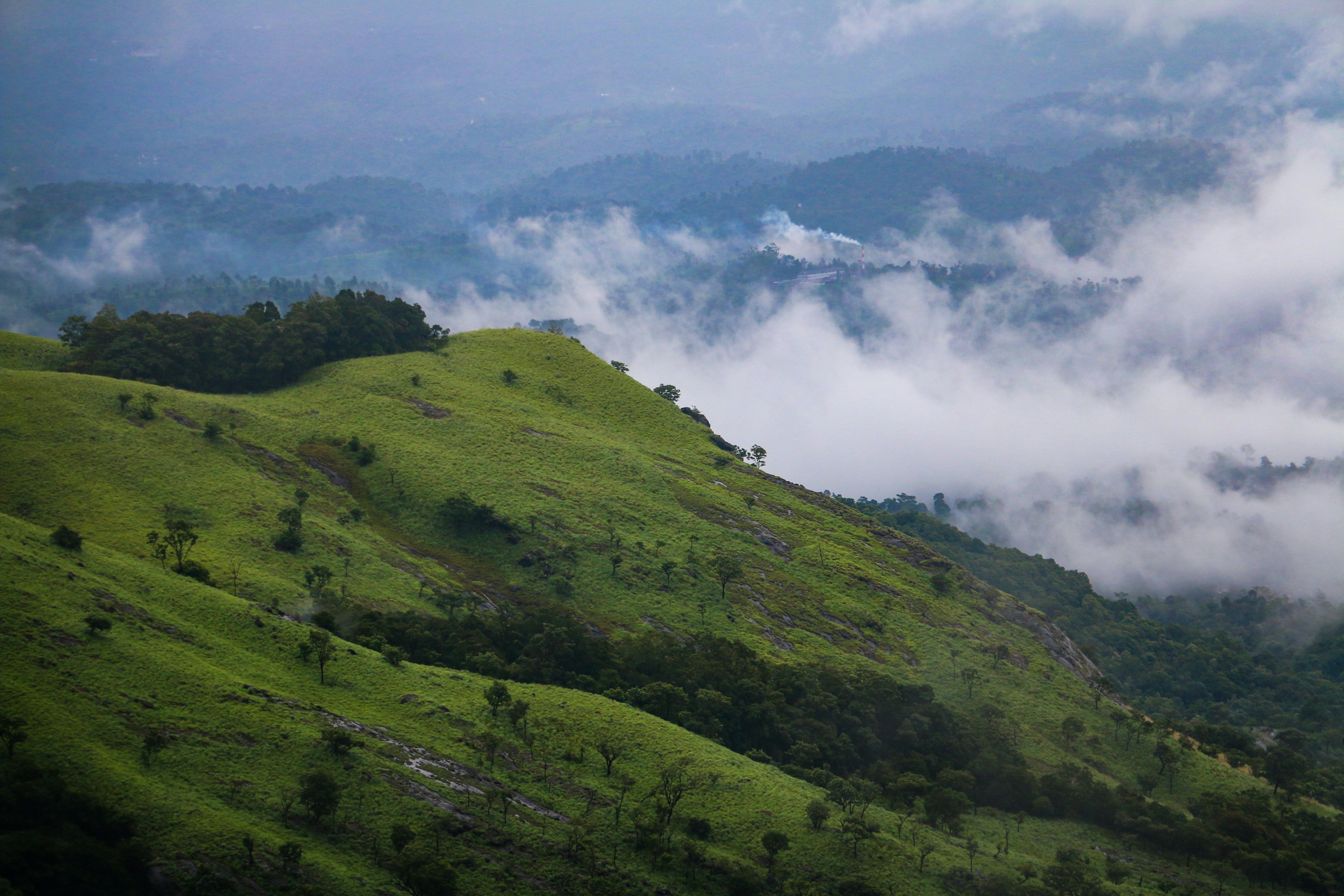 Monsoon clouds over Wayanad hills
