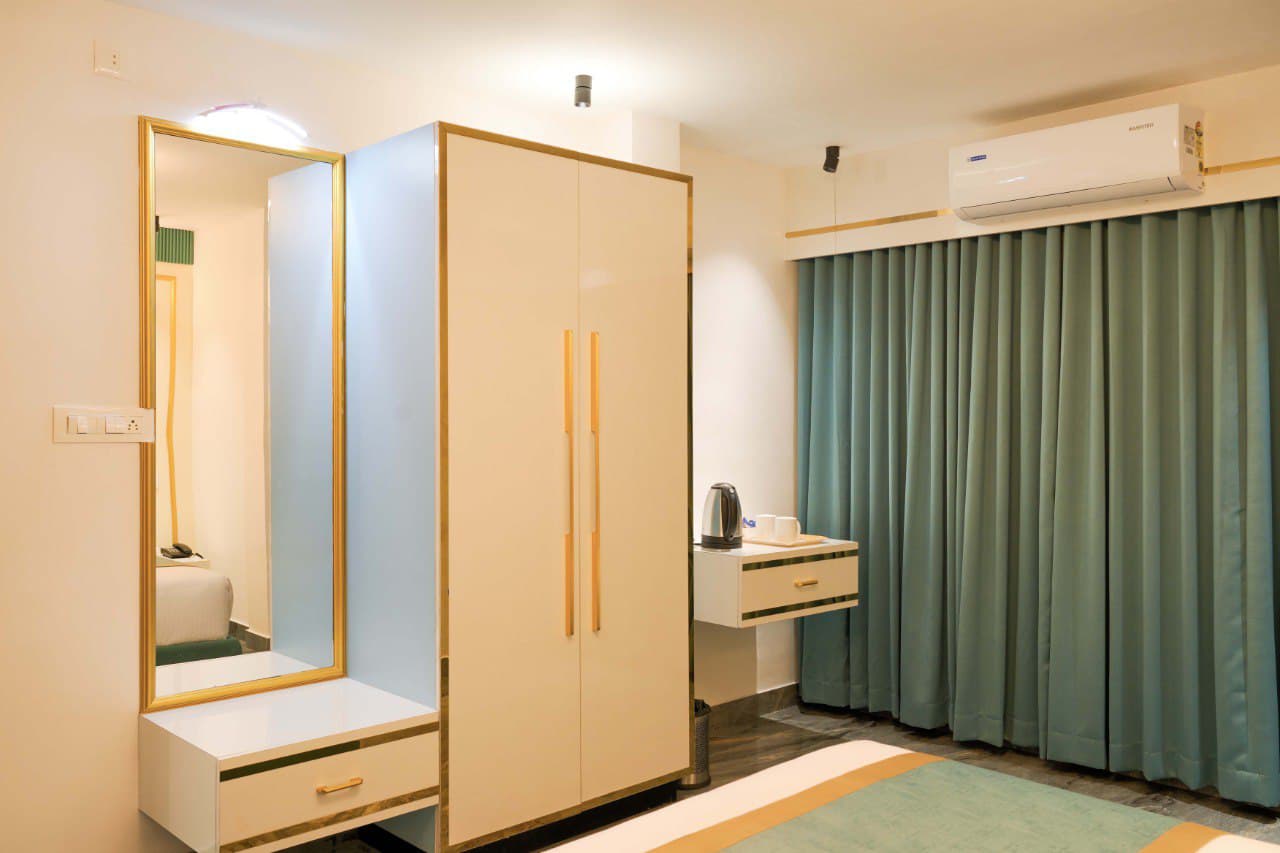 Wardrobe with full-length mirror